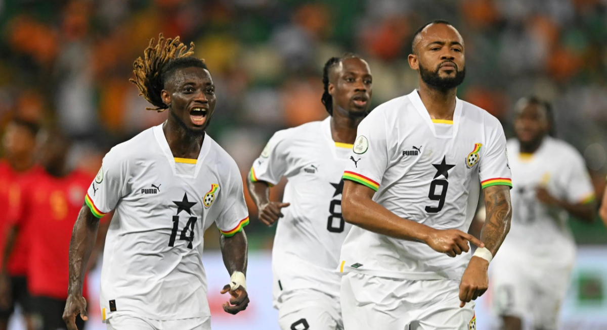 Crystal Palace celebrates Jordan Ayew’s hat trick for Ghana.