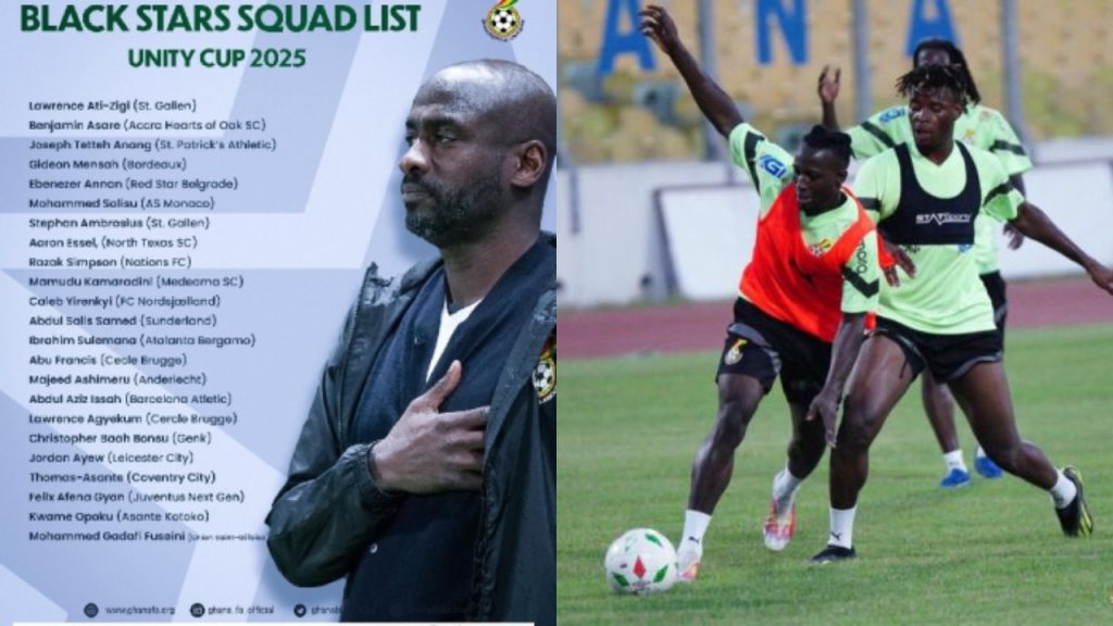 Ghana Black Stars Coach, Otto Addo names squad for Unity Cup 2025