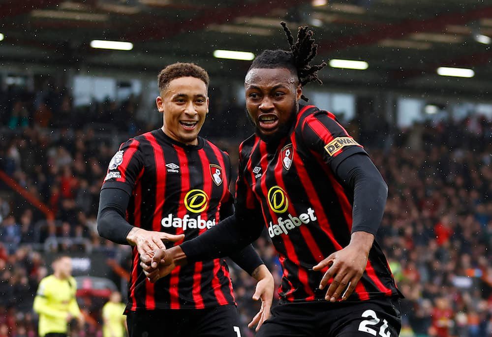 Antoine Semenyo Scores a freekick as Bournemouth snatch late draw at Leeds