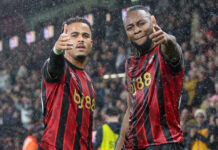 Justin Kluivert wins Bournemouth’s Goal of the Month award over Antoine Semenyo. Justin Kluivert wins Bournemouth’s Goal of the Month award over Antoine Semenyo.