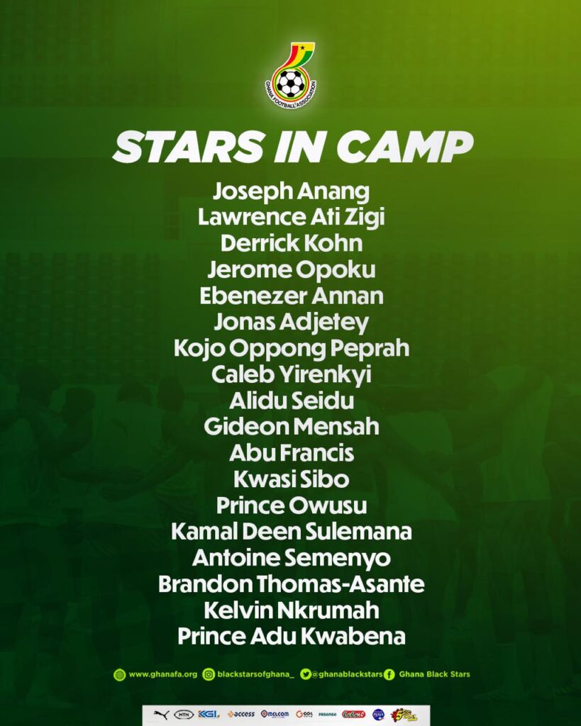 18 players in Black Stars camp ahead of Japan clash