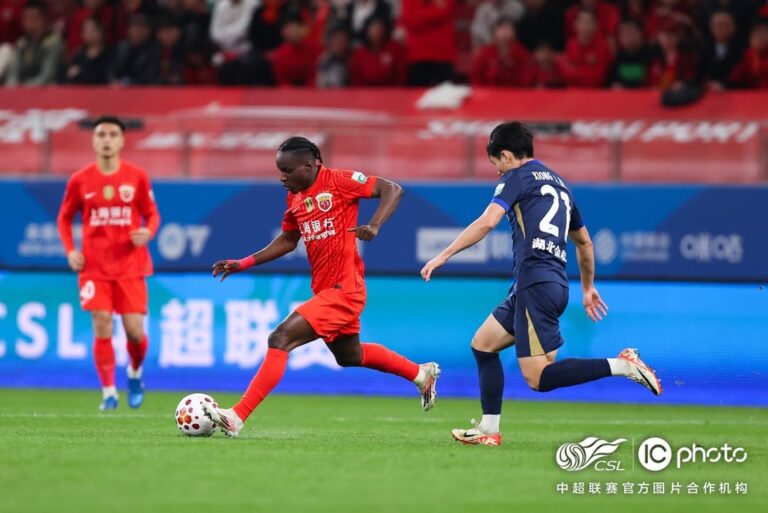 Prince Ampem Scores as Shanghai Port Hammer Wuhan Three Towns